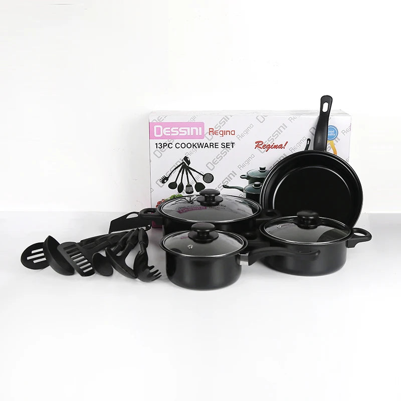 SET DE OLLAS Y JUEGO DE UTENCILIOS DE COCINA 13PZ