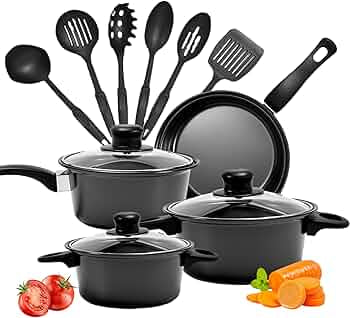 SET DE OLLAS Y JUEGO DE UTENCILIOS DE COCINA 13PZ