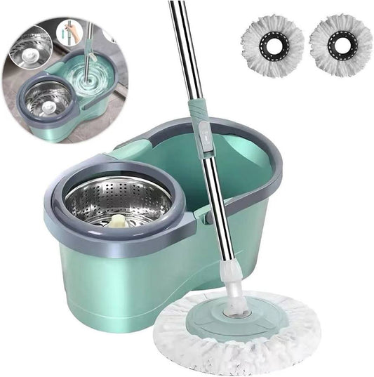 TRAPEADOR GIRATORIO PLASTICO CON BASE DE ALUMINIO (VERDE)