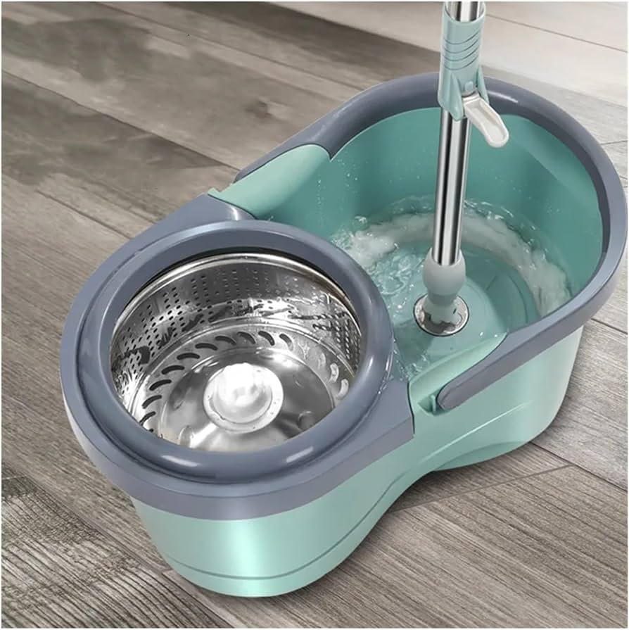 TRAPEADOR GIRATORIO PLASTICO CON BASE DE ALUMINIO (VERDE)