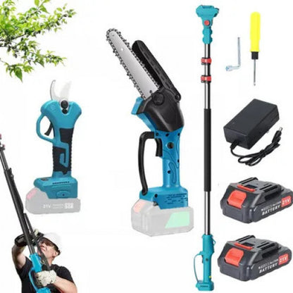 SET JARDINERO- CORTACESPED-TIJERA-MOTOSIERRA ( 3 PZ/ 2 BATERIAS DE 48V)