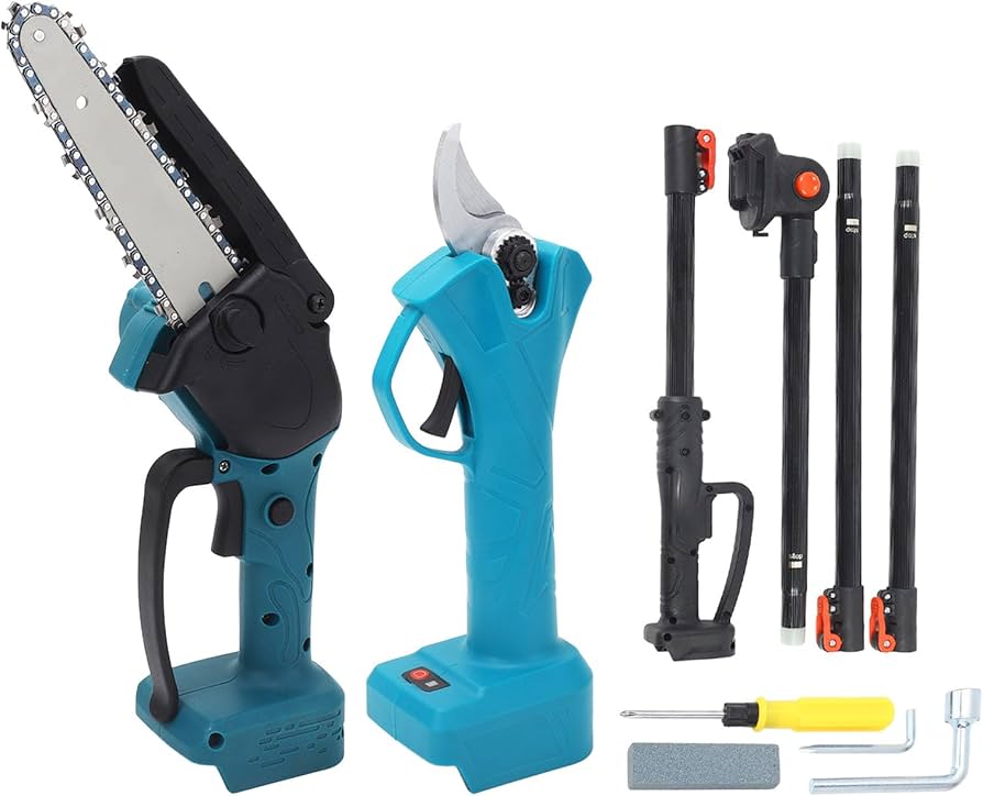 SET JARDINERO- CORTACESPED-TIJERA-MOTOSIERRA ( 3 PZ/ 2 BATERIAS DE 48V)