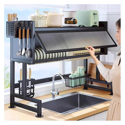 ESCURRIDOR DE PLATOS DOBLE CON TAPA