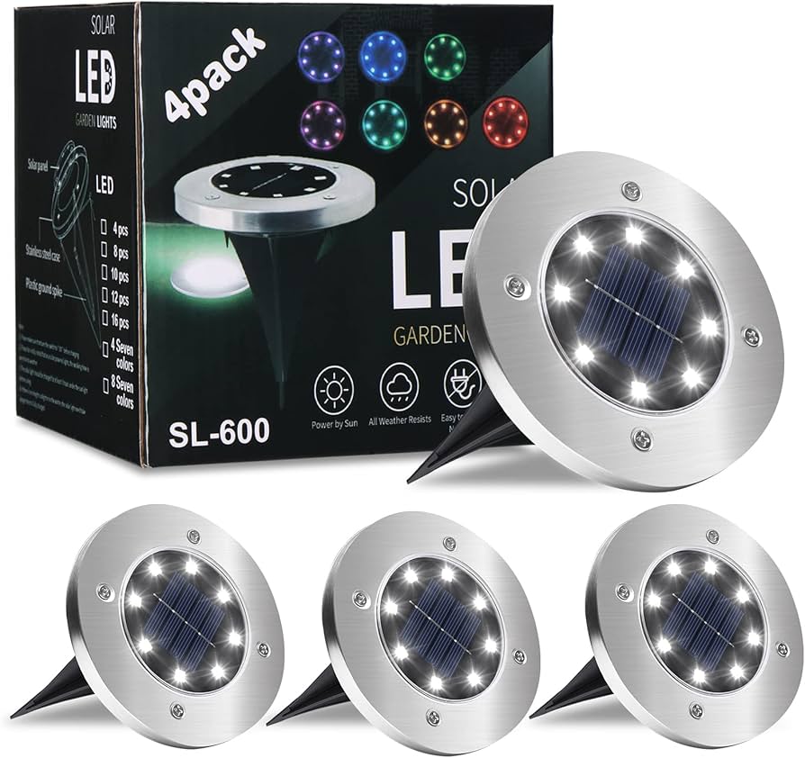 Set de 4 Luces LED para Jardín con Panel Solar SL-600